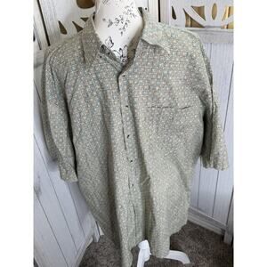 Burma Bibas Patterned Button-Up Shirt Geometric Print Cotton Vintage XXL